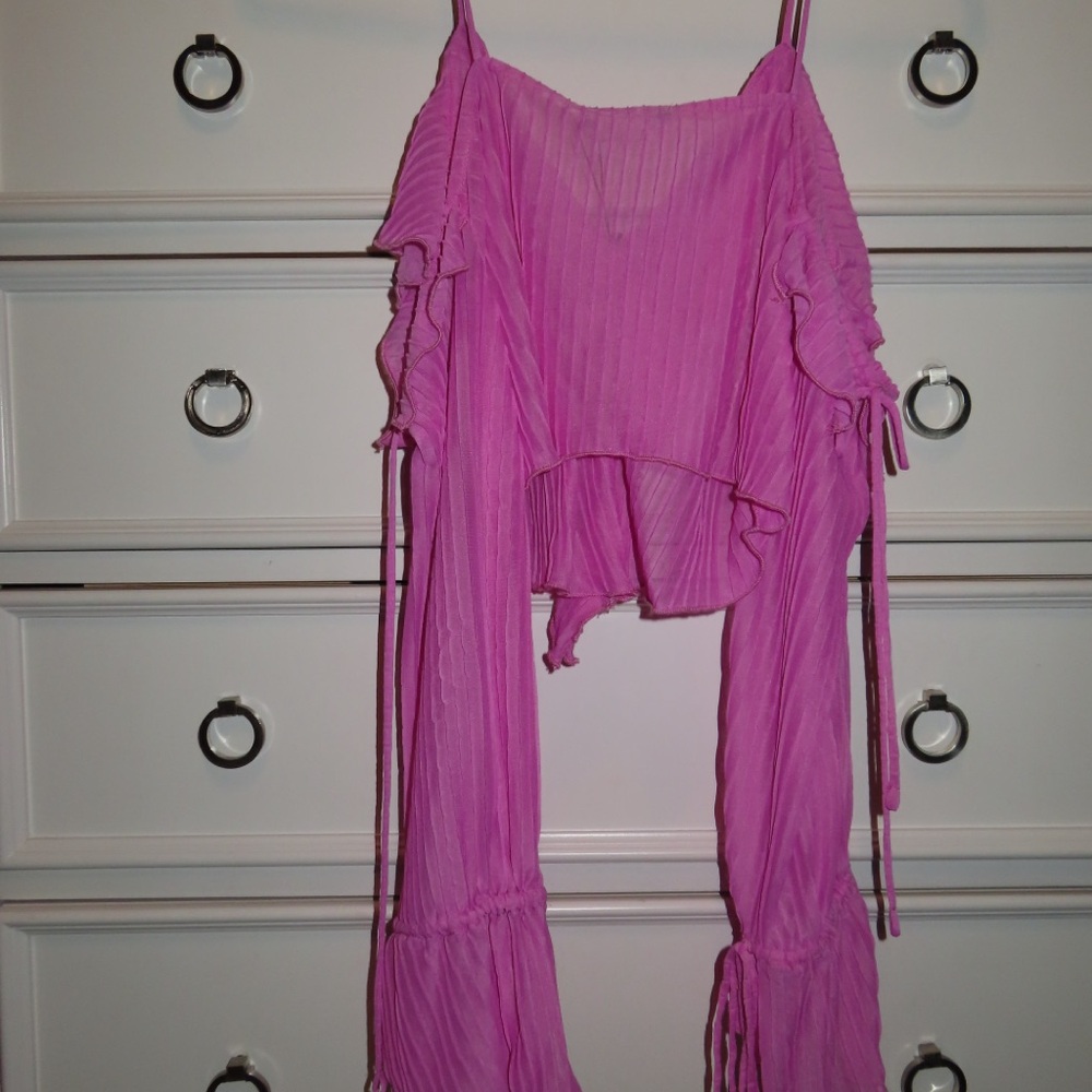 Zara Pink Ruffled Blouse - Picture 6 of 6